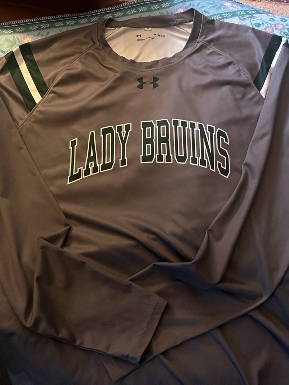 Under Armour Lady Bruins Brown & Green Long Sleeve Jersey